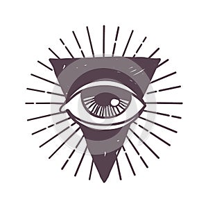 Esoteric eye rune symbol vector illustration