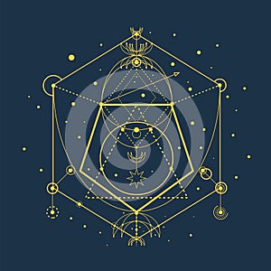 Esoteric sacred geomety vector on background