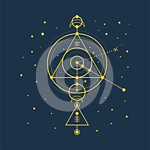 Esoteric sacred geomety vector on background