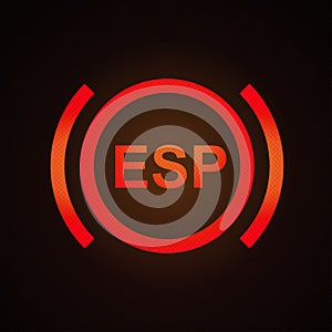 ESP warning light vector illustration