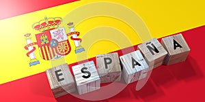 Espania - Spain - wooden cubes and country flag photo