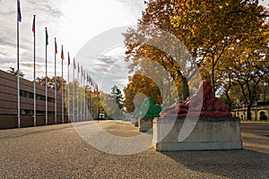 Esplanade Charles de Gaulle in Montpellier, France.