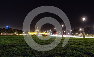 Esplanade des Invalides at night - Paris, France