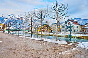 Esplanade embankment, Bad Ischl, Salzkammergut, Austria