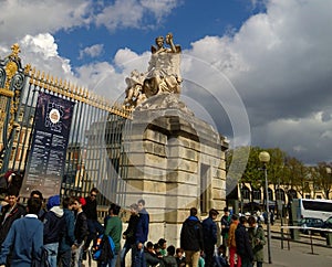 The esplanade before the entrance of the Chateaux de Versailles in Paris