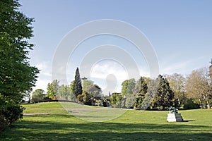 The esplanade of the Parc Montsouris, Paris garden (Paris France).