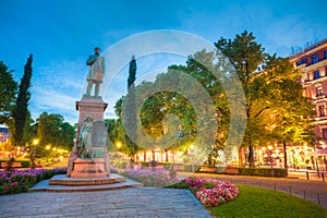 Esplanade Park. Statue Of Johan Ludvig Runeberg in