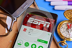 ESPN dev application on Smartphone screen.