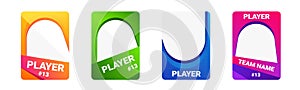 Esport player card with customizable info and bright design. photo