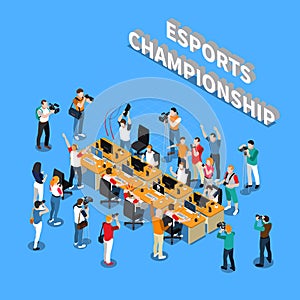 Esports Championship Isometric Composition