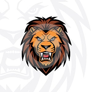 Esports lion face head logo vector illustration art