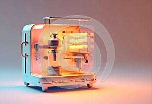 Espresso coffe machine 3D luminescent design photo
