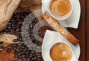 Espresso and Coffee Beans