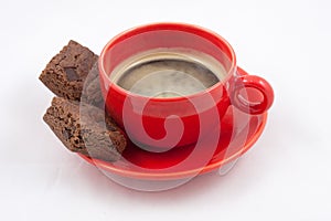 Espresso Coffee and Brownies