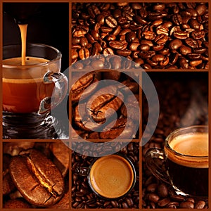 Espresso coffee collage