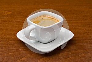 Espresso coffee cup on table