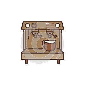 Espresso Coffee Machine vector concept brown icon