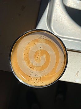 Espresso Cream or Cream Top View in Sunlight