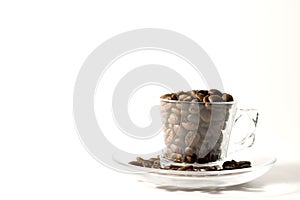 Espresso cup with beans