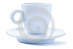 Espresso cup with round handle isolated