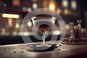 espresso expresso coffee martini cocktail in bar