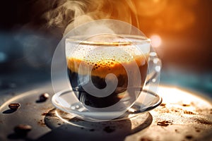 Espresso foam hot cup. Generate Ai