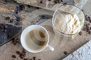 Espresso with ice cream or another name called Affogato for those who enjoy the intensity of coffee with a sweet.