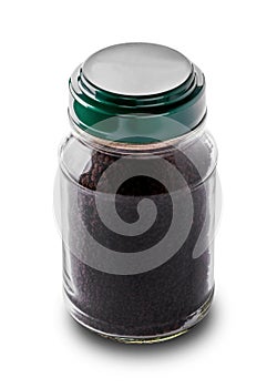 Espresso instant coffee bottle isolated