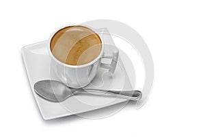 Espresso isolated over white.
