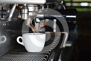 Espresso machine, making coffee