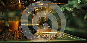 Espresso Machine Pouring Coffee