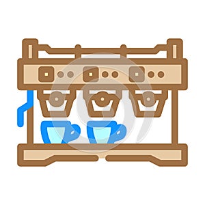 espresso machine restaurant equipment color icon vector illustration