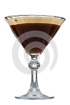 Espresso martini cocktail isolated on white