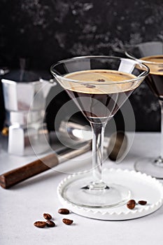 Espresso martini in two glasses photo