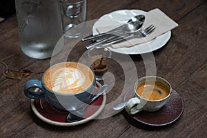 Espresso shot and Latte Art