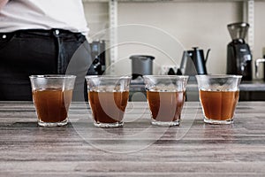 Espresso shots in a glass