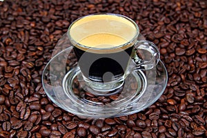 Espresso in a transparent cup