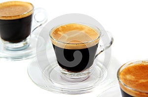 Espresso in transparent cups