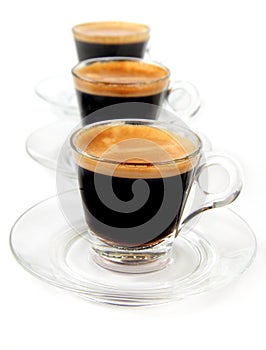 Espresso in transparent cups