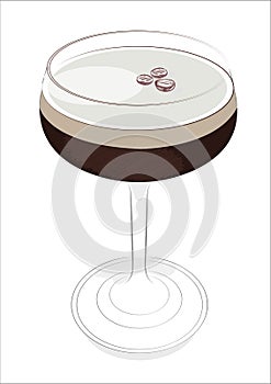 Espresso in vector Line and Color