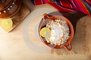 Esquites Mexican food topview photo