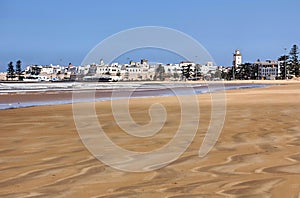 Essaouira beach and the city in Morocco.