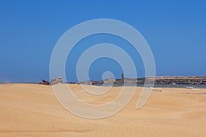 Essaouira beach in Morocco, Africa.