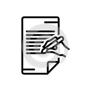 Black line icon for Essays, article and dissertation photo