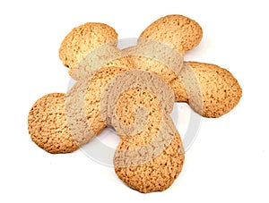 Esse, traditional italian cookies, on white background