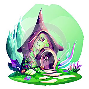 Essence of bard, fantasy home, fairy house. Generative AI