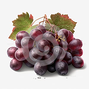 The Essence of Freshness: White Background with Vibrant Grapes