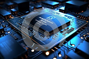 The essence of a highly advanced processor chip, a testament to the forefront of technological progress. Ai generated