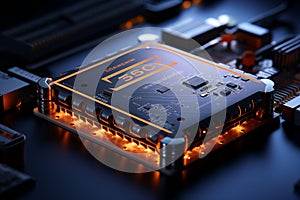 The essence of a highly advanced processor chip, a testament to the forefront of technological progress. Ai generated