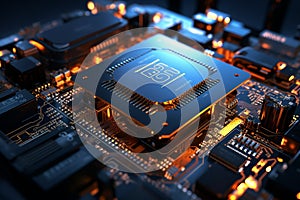The essence of a highly advanced processor chip, a testament to the forefront of technological progress. Ai generated